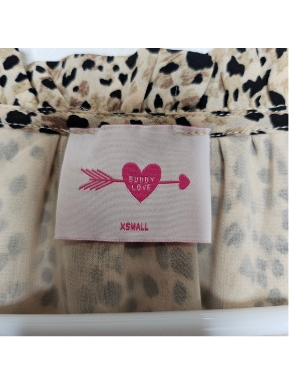 Buddy Love Leah Mini Dress Animal Print Tan Womens Size Extra Small - Picture 8 of 14